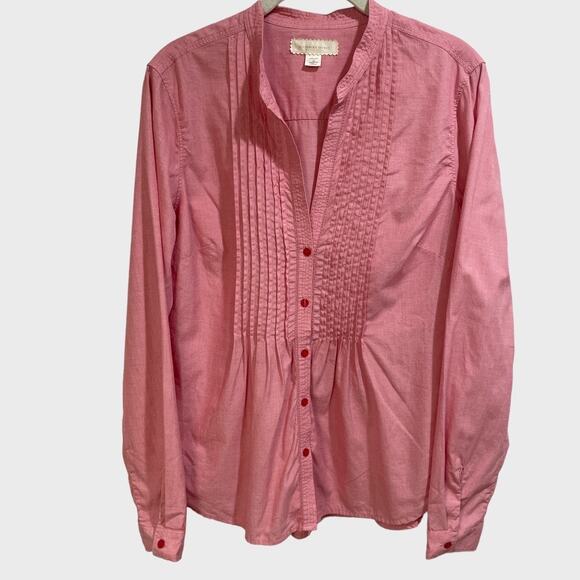 Victoria Secret Pleated Red Front Button up Blouse Size Small - Picture 3 of 12
